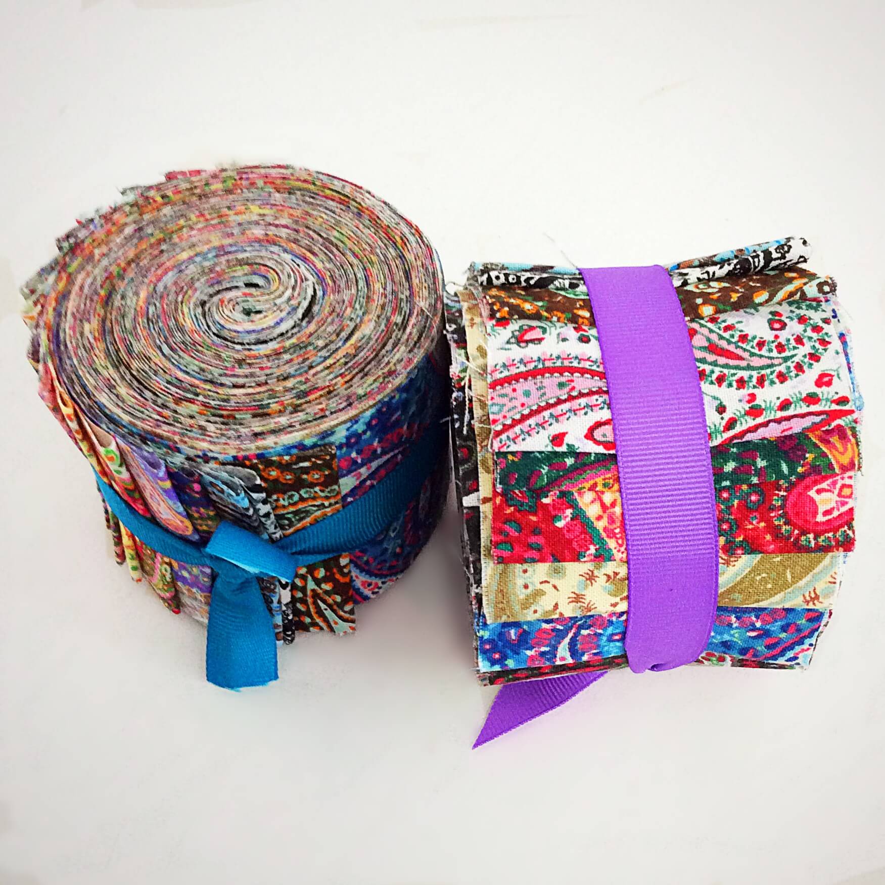 2.5 inch PAISLEY PARTY Jelly Roll fabric quilting strips 1 Roll