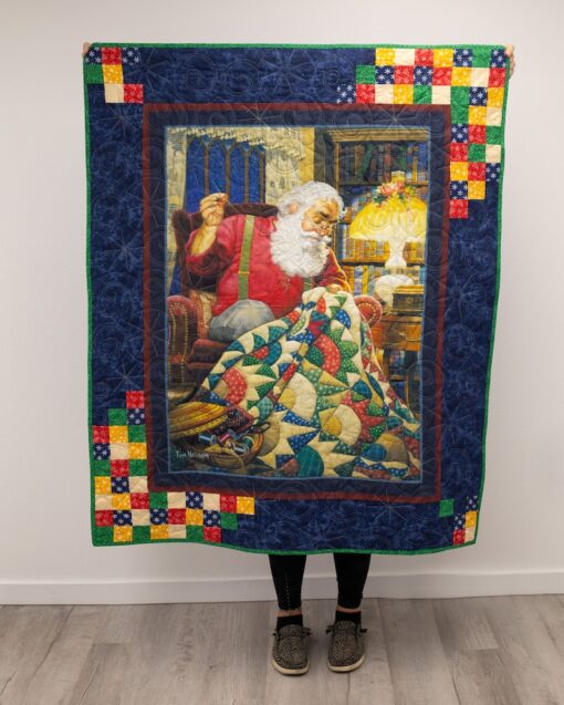 Quilting Santa Christmas Pre Cut Panel Quilt Kit Fabric All Fabric