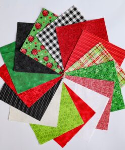 90pcs of  The Lady Bug Love pre-cut charm pack - 5 x 5 Inches Quilt Fabric Squares