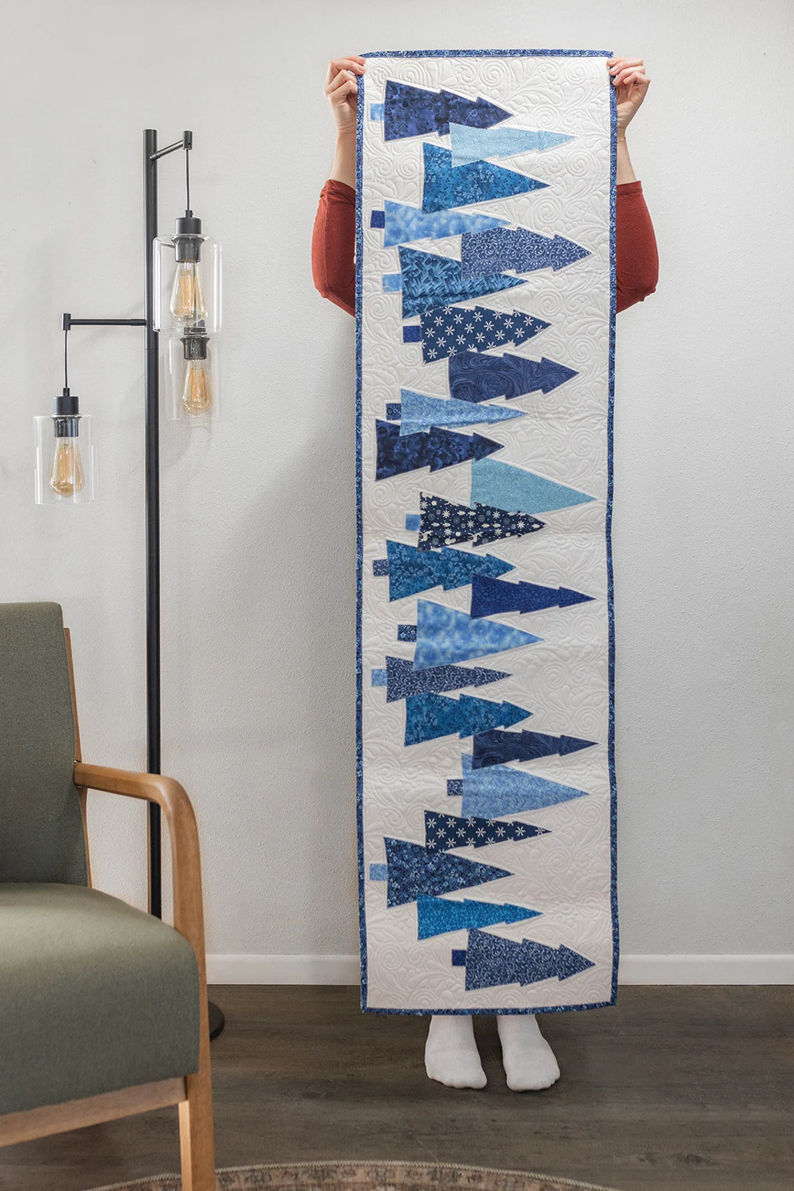 Magical Winter Forest Table Runner Quilt Kit ALL PRE CUT